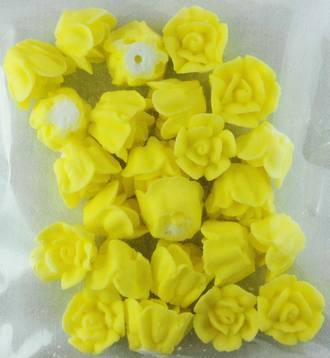 Icing Yellow Roses 15mm, packet of 24